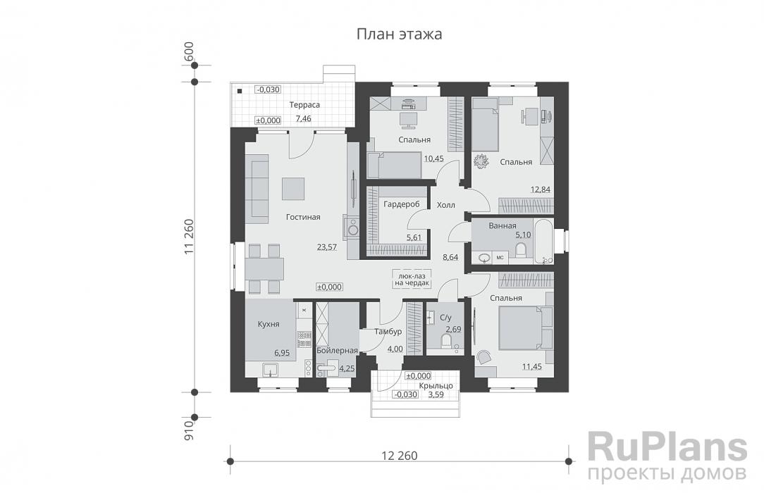 Проекты домов 4 спальни одноэтажные